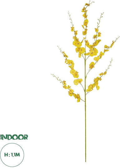 Globostar Artificial Garden Yellow Dance Orchid Branch 21414 Τεχνητό Διακοσμητικό Κλαδί Κίτρινη Ορχιδέα Y110cm