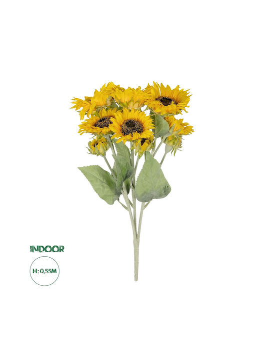 Globostar Artificial Decorative Yellow Sunflower Branch 21382 Y55cm