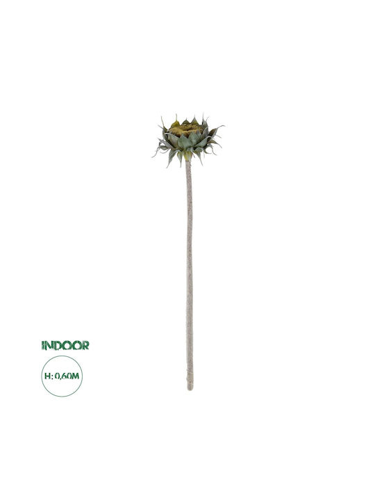 Globostar Artificial Decorative Green Sunflower Branch 21378 Y60cm