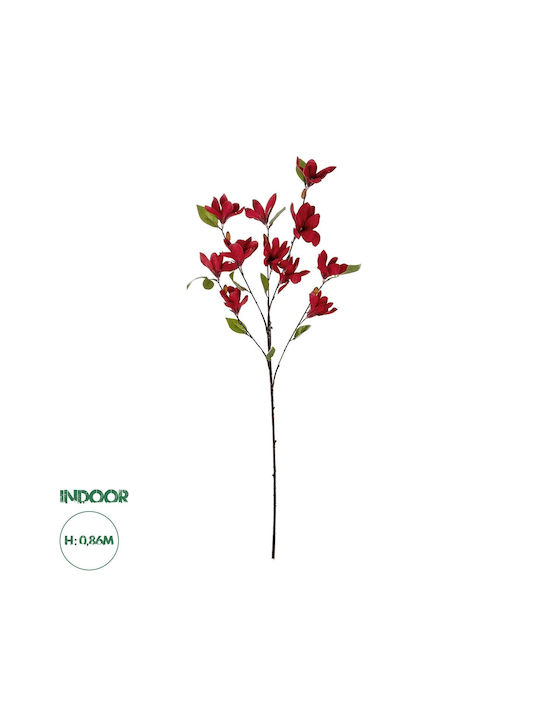 Globostar Artificial Garden Red Magnolia Branch 21422 Decorative Artificial Branch Red Magnolia H86cm