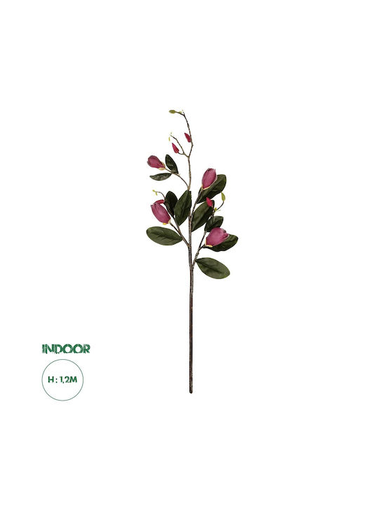 Globostar Artificial Garden Dark Pink Magnolia Branch 21421 Decorative Artificial Pink Magnolia Branch Y120cm