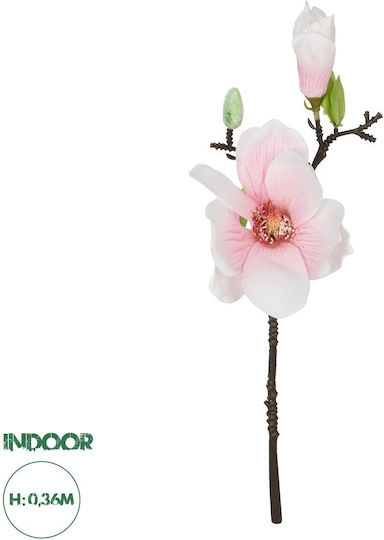 Globostar Artificial Decorative Branch White Pink Magnolia Y36cm
