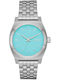 Nixon Time Teller Medium Ανδρικό Ρολόι 31mm Μπαταρίας με Ασημί Μεταλλικό Μπρασελέ