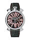 Gaga Milano Men's Watch 48mm Battery with Gray Leather Strap