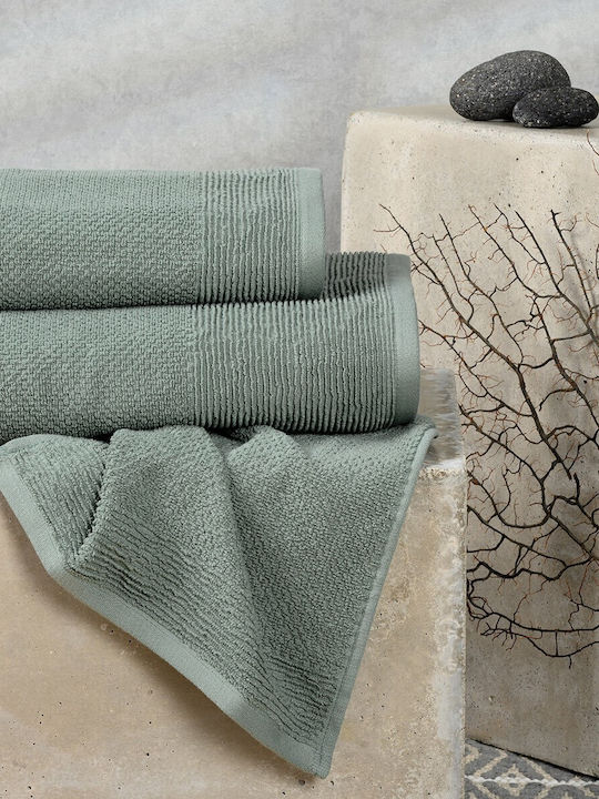 Melinen Σετ Πετσέτες Μπάνιου 3τμχ Haus Dark Aqua Βάρους 500gr/m²