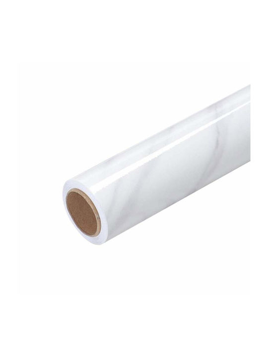 Folie autoadezivă Siks Protecție Bucătărie Rezistentă la Apă Aspect Marmură Albă 60 X 200 Cm