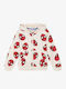 Kinder-Sweatshirt Strickjacke mit Kapuze Ecru