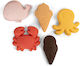Filibabba Silicone Beach Toys Set of 5 Pieces Peach Mix