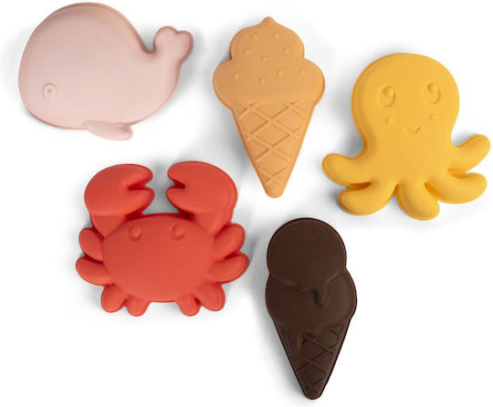 Filibabba Silicone Beach Toys Set of 5 Pieces Peach Mix
