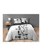 Douceur d'Intérieur Bettbezug-Set Baumwolle Übergröße mit 2 Kissenbezügen 220x240 Chilipop Gray