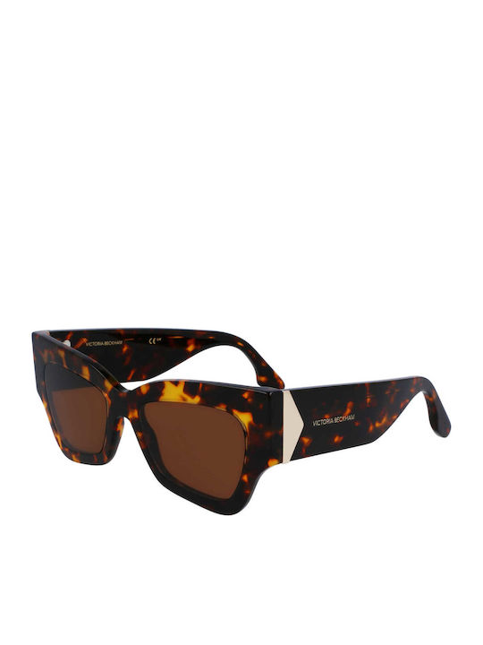 Victoria Beckham Damen Sonnenbrille mit Braun Kunststoff Gestell und Braun Linse