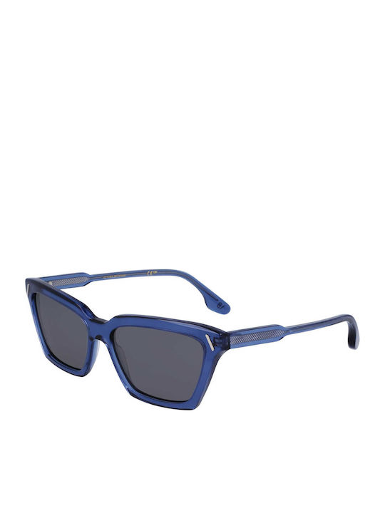 Victoria Beckham Damen Sonnenbrille mit Blau Kunststoff Gestell und Blau Linse
