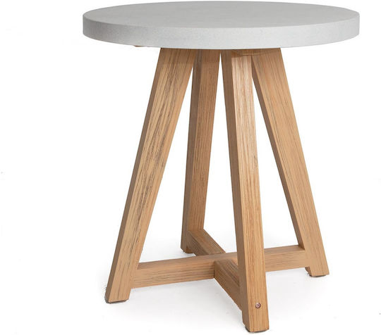 Masă Laterală pentru Spații Mici Exterioare Alb 70x70x75 cm
