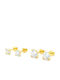 Jools Set Earrings made of Silver Gold Plated with Stones