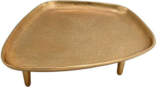Metal Decorative Tray with Legs Fylliana Fl12315 Gold Color 34x28x7cm