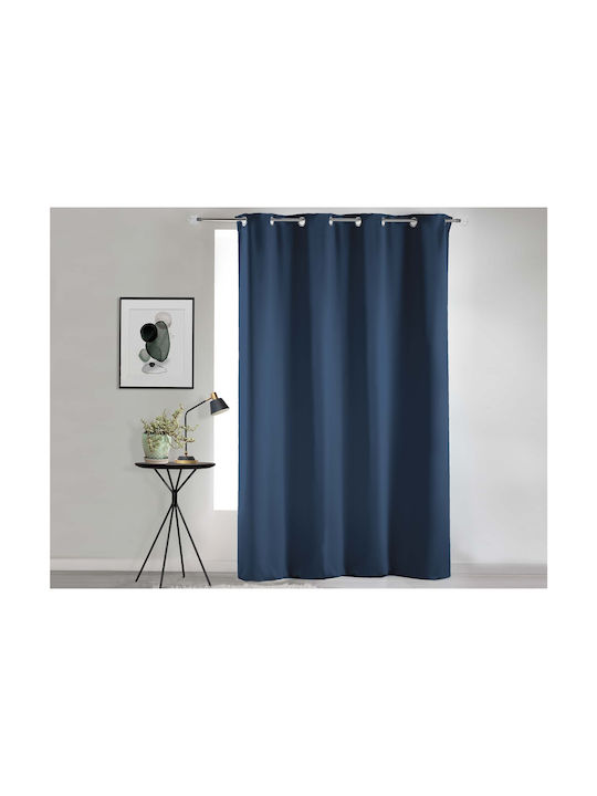 Douceur d'Intérieur Curtain Blackout Window with Grommet Blue 135x280cm