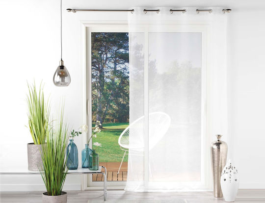 Douceur d'Intérieur Κουρτίνα με Τρουκς Λευκή 140x280εκ.