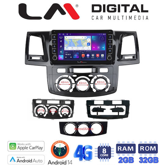 LM Digital Ηχοσύστημα Αυτοκινήτου για Toyota Hilux 2005 > 2016 με Clima (Bluetooth/USB/WiFi/GPS/Apple-Carplay/Android-Auto)