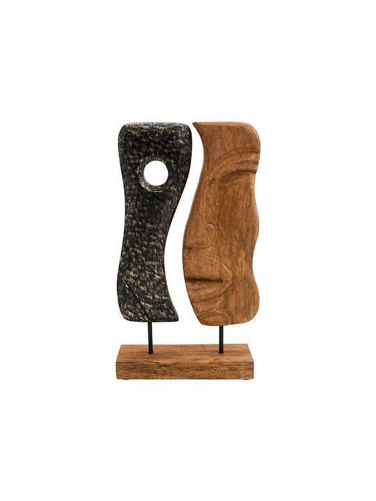 Wooden Decorative Face Mask Fylliana Fl0044 Natural-Black Antique Finish 26x10x47cm