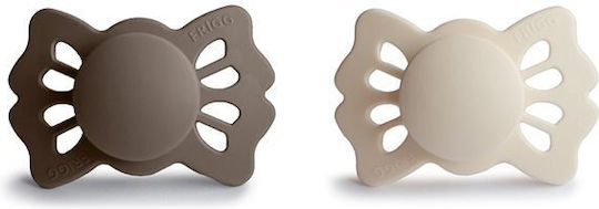 Frigg Pacifiers Silicone Portobello/Cream for 0-6 months 2pcs
