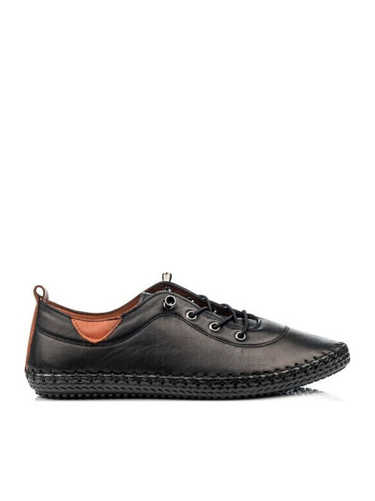 Boxer Leather Women's Moccasins in Black Color
