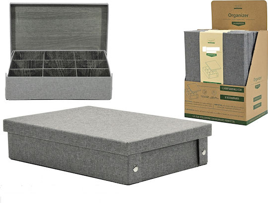 ArteLibre Fabric Storage Box with Lid Gray 26x34x8.5cm 1pcs