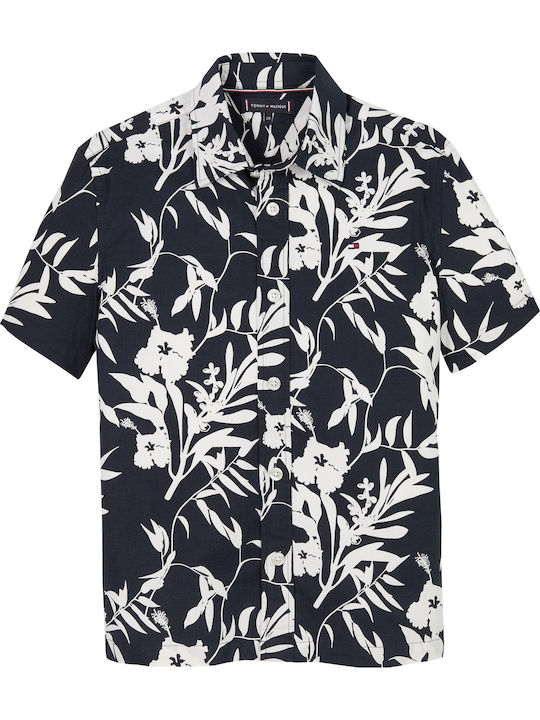 Kids Floral Shirt Short Sleeve Dark Night Navy