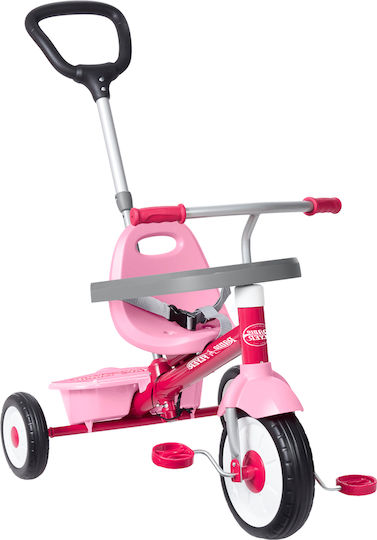 Radio Flyer Tricicletă Pentru Copii Cu Mâner Pentru Părinți 3 În 1 Pentru Vârsta 3-5 Ani Roz