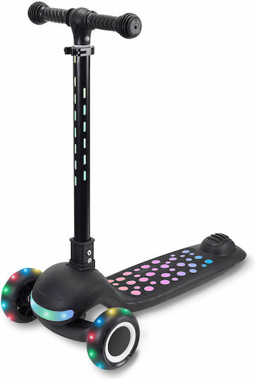 Action One Kinder 3-Rad-Roller Punkte Frontlicht am Lenker Plattform Schwarz
