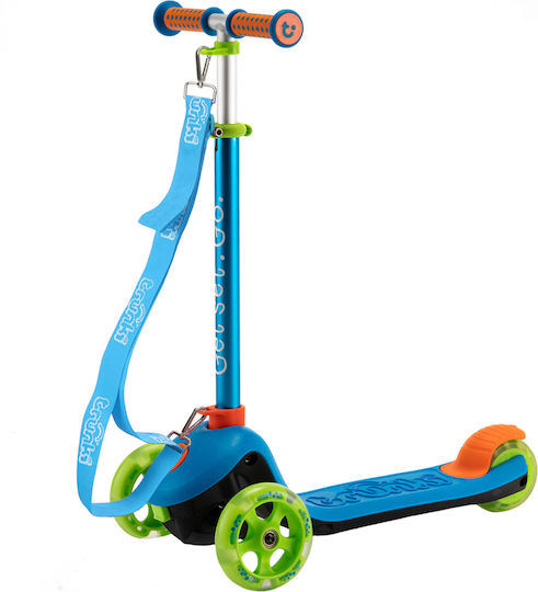 Trunki Patinetă Copii Pliabilă cu 3 Roți pentru 3+ Ani Albastră