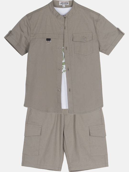Kinder-Set mit Shorts Sommer 3Stück Army Green
