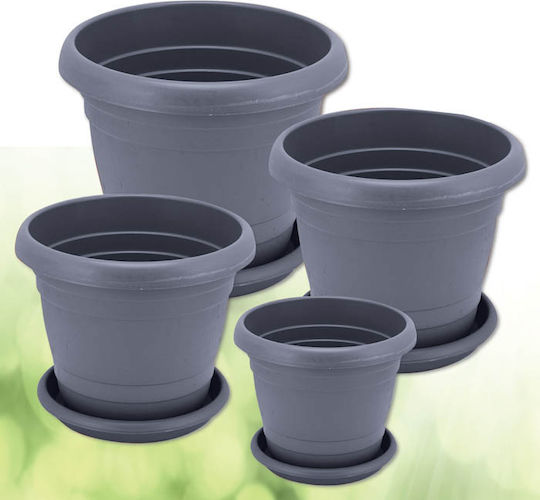 TnS Pot Plastic Charcoal 20x20x17cm.