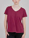 Γυναικείο T-shirt με V Λαιμόκοψη Beaujolais Wine