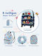 Costway Travel Suitcases Hard Blue with 4 Wheels Set of 5 Pieces