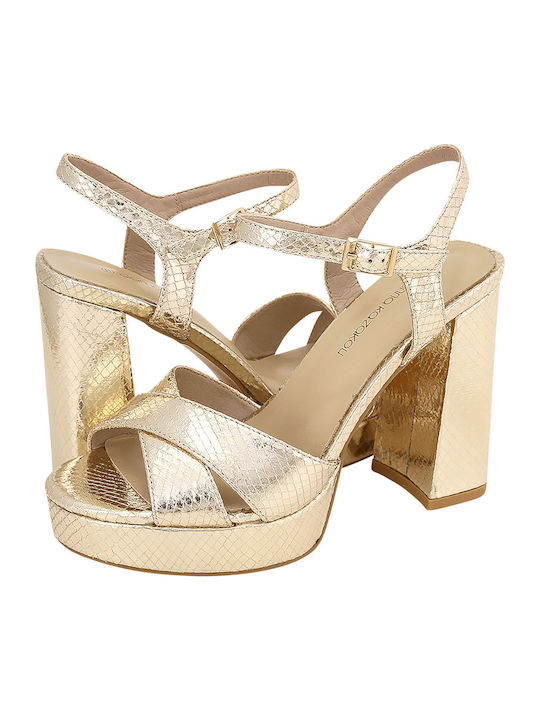 Sukie Leather Sandals Gold