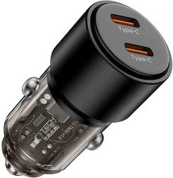 Tech-Protect Cc03 Încărcător Auto Cu Mufă De Brichetă Cu 1xUSB-A 1xType-C Și Cablu Type-C