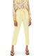 Pants Women Twenty-29 Women's High-waisted Fabric Trousers with Elastic Yellow