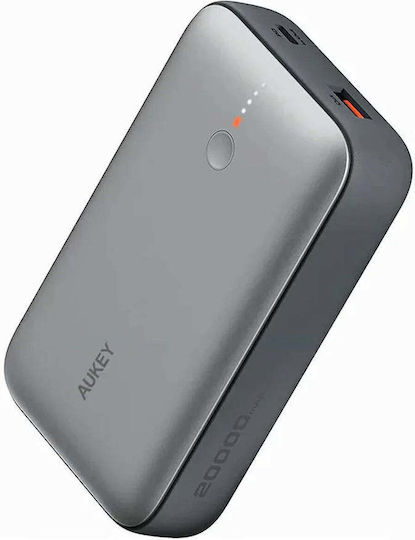 Aukey PB-Y57 Spark Mini Power Bank 20000mAh 22.5W with USB-A Port and USB-C Port Power Delivery Gray