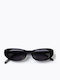 Women's Sunglasses with Black Plastic Frame and Black Lens