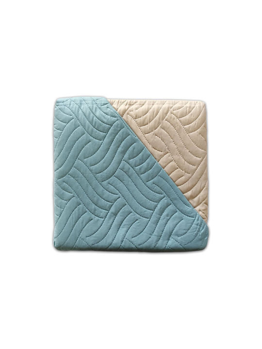 Coverlet Single Turquoise With Beige 160x240cm