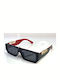 Woman's Fashion Unisex Sunglasses with Black Plastic Frame and Black Lens G-101