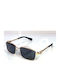 Woman's Fashion Women's Sunglasses with Gold Metal Frame and Black Lens G-104