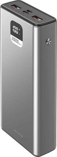 Proove Guardian Power Bank 20000mAh 22.5W mit 2 USB-A Ausgangsanschlüsse und USB-C Ausgangsanschluss Power Delivery Grau