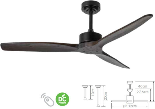 Lineme Alessa Deckenventilator 130cm Schwarz