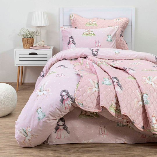 Borea Bettwäsche-Set Einzel Baumwolle PUDRA 160x250cm 3Stück