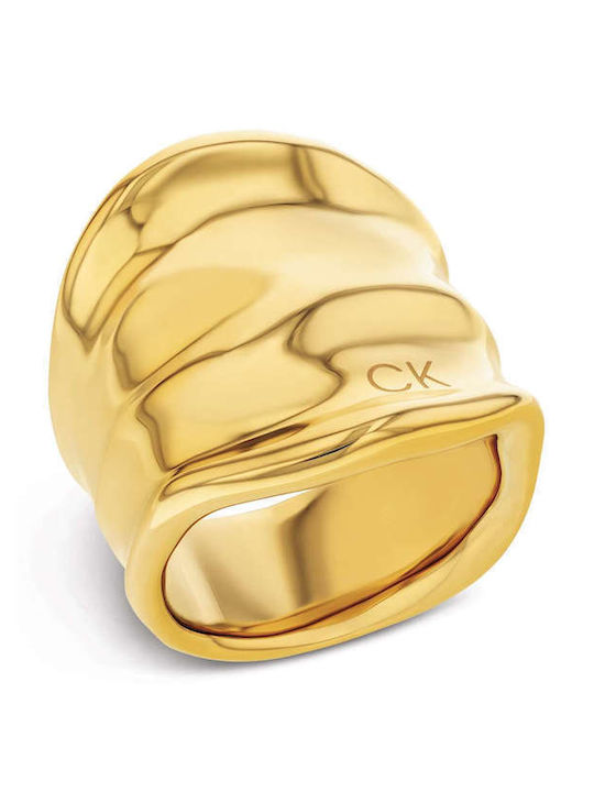 Calvin Klein Ring made of Steel Gold Plated