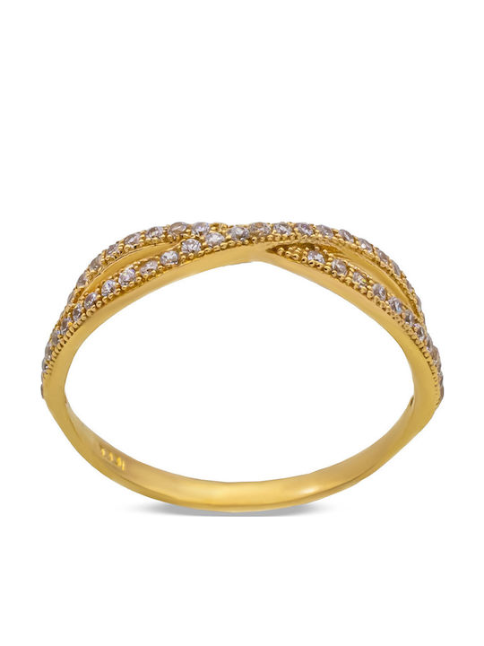 Savvas Design Damen Ring mit Zirkonia aus Gold 14K