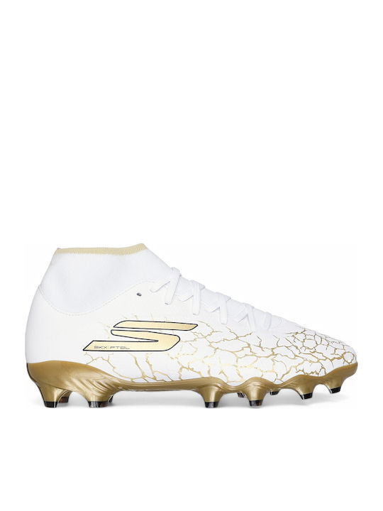 Skechers SKX 1.5 Academy FG High FG Ποδοσφαιρικά Παπούτσια με Τάπες Λευκά Skechers SKX 1.5 Academy FG High FG Ποδοσφαιρικά Παπούτσια με Τάπες Λευκά