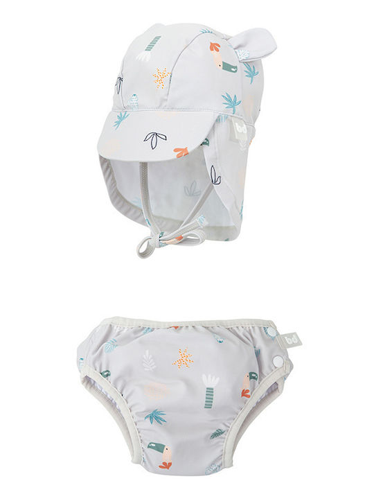 Bimbidreams Tucan Kinder Badebekleidung-Set mit Schirm Weiß