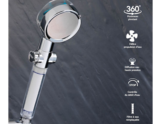 Τηλέφωνο Μπάνιου Hydro Douceur D'intérieur Περιστροφή 360° Φίλτρο Νερού 1802054